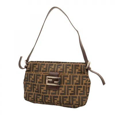 Pre-owned Fendi Brown Nylon Canvas Shoulder Bag ()