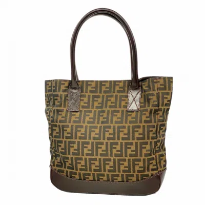 Pre-owned Fendi Brown Nylon Canvas Tote Bag ()
