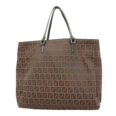 Pre-owned Fendi Brown Nylon Canvas Tote Bag ()