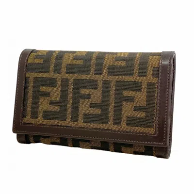 Pre-owned Fendi Brown Nylon Canvas Wallet (bi-fold) ()