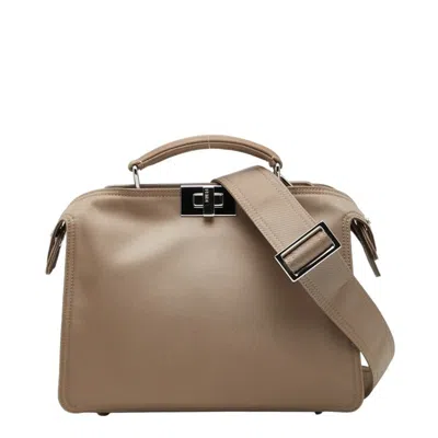 Pre-owned Fendi Brown Nylon Handbag Pouch Shoulder Bag ()