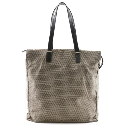 Pre-owned Fendi Brown Nylon Leather Tote Bag ()