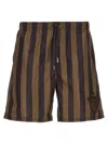 Fendi Printed Polyester Swimming Shorts In Brown