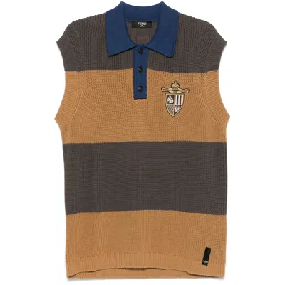 Fendi Brown Polo Shirts Men