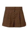 Fendi Brown Printed Wool Shorts In Brown