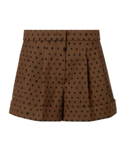 Fendi Brown Printed Wool Shorts