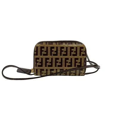 Pre-owned Fendi Brown Pvc Leather Chain/shoulder Wallet ()