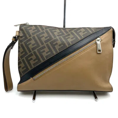 Pre-owned Fendi Brown Pvc Leather Clutch Bag ()