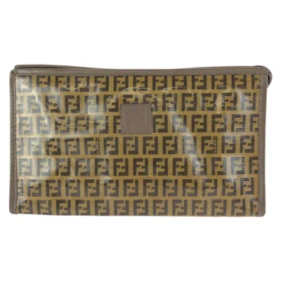 Pre-owned Fendi Brown Pvc Leather Clutch Bag ()
