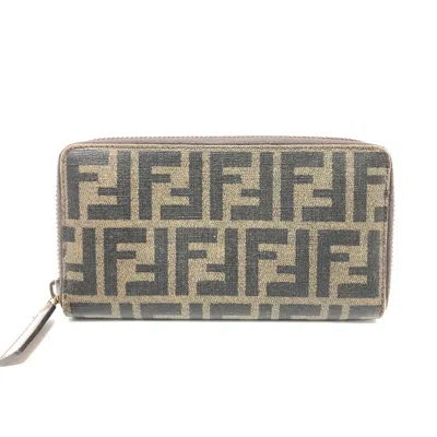 Pre-owned Fendi Brown Pvc Leather Long Wallet (bi-fold) ()