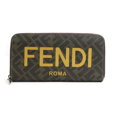 Pre-owned Fendi Brown Pvc Long Wallet (bi-fold) ()