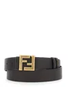 Fendi Brown Reversible Belt With Ff Buckle In Leather Man In Brown