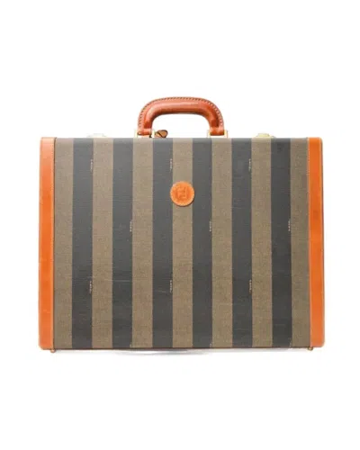 Fendi Brown Rigid Stripes Document Holder