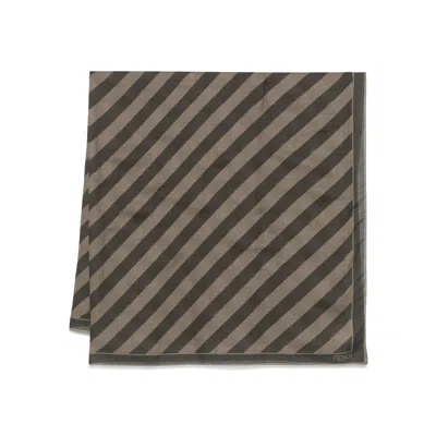 Fendi Brown Scarves Men In Green