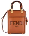 Fendi Brown Sheep Leather Sunshine Shopper Tote Mini (authentic Pre-loved) In Brown