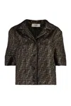 Fendi Ff Pattern Silk Pajama Set In Brown