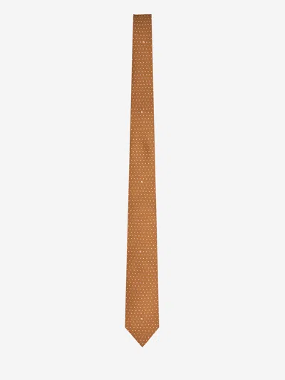 FENDI BROWN SILK TIE