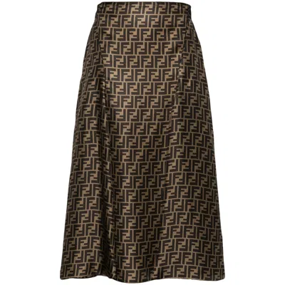 FENDI FENDI BROWN SKIRTS - A-LINE SKIRTS WOMEN