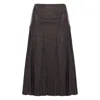 Fendi Ff Jacquard Silk Skirt In Brown