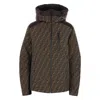 Fendi Ff-jacquard Canvas Ski Jacket In Brown