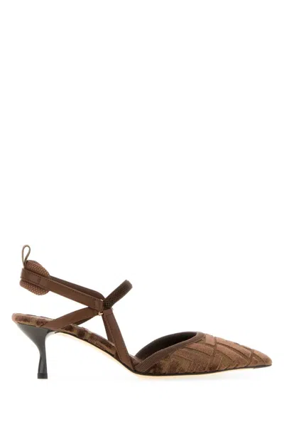Fendi Brown Slingback Heels