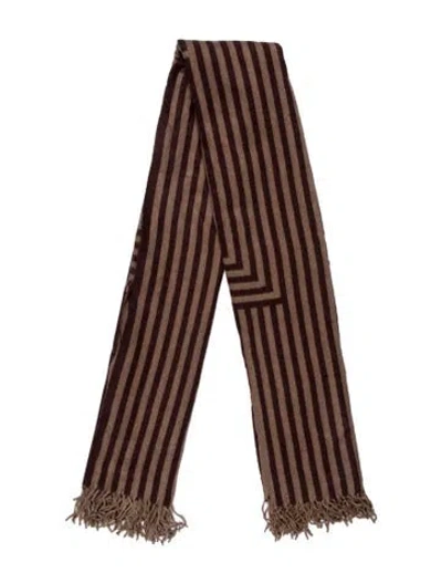 Pre-owned Fendi Brown Striped Silk Throw