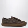 Fendi Brown Suede Low-tops Domino Trainers Men In Brown