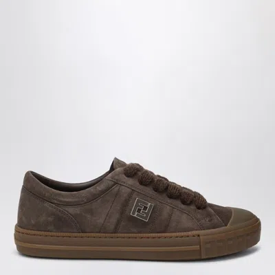 Fendi Brown Suede Low-tops Domino Trainers Men