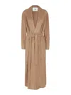 Fendi Leather Coat In Nude & Neutrals