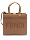 Fendi Brown Sunshine Small Satchel Bag In Brown