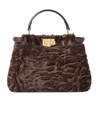 Fendi Peekaboo Shoulder Bag With Handle In Green