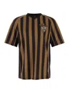 Fendi Striped Crew Neck Short Sleeve T-shirt In Multicolor