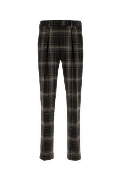 FENDI BROWN TARTAN TROUSERS