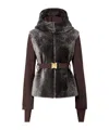 Fendi Brown Technical Fabric And Shearling Down Jacket In Brown