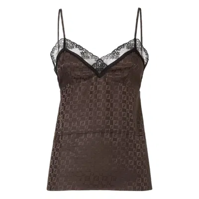FENDI FENDI BROWN TOPS - BLOUSES WOMEN