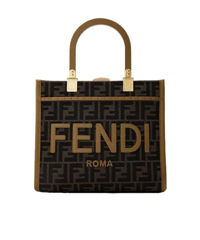 Fendi Brown  Tote Bag In Multi