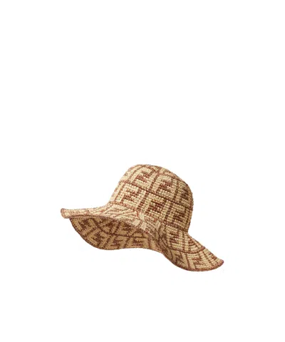 Fendi Brown Viscose And Cotton Hat