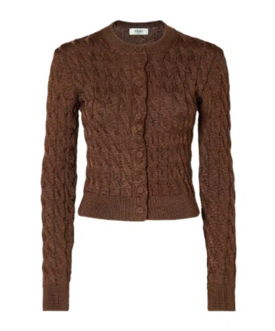 Fendi Brown Viscose Cardigan