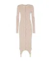 Fendi Embroidered Cotton Blend Dress In Nude