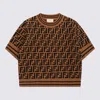 Fendi Brown Viscose Knitwear In Brown