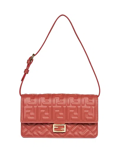 Fendi Brown Wallet On Chain Baguette Minibag