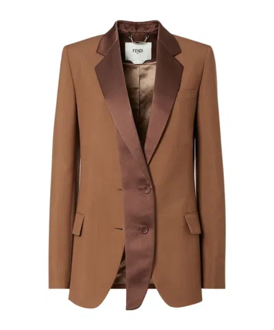 Fendi Brown Wool And Mohair Blazer