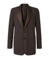 Fendi Tailored Wool Blazer Notch Lapel In Brown