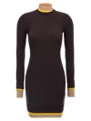 Fendi Mini Wool Dress In Brown