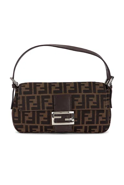 Pre-owned Fendi Brown Zucca Baguette Shoulder Bag