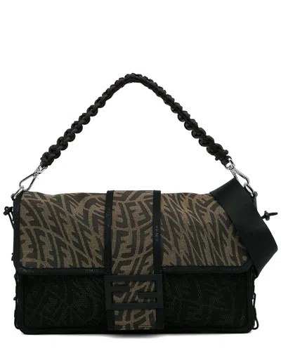 Fendi Brown Zucca Canvas Large Vertigo Mesh Baguette Satchel (authentic Pre-  Loved)