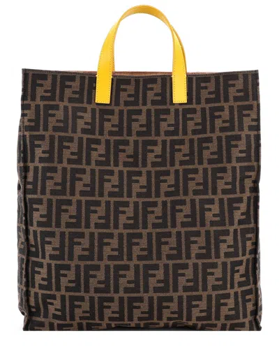 Fendi Brown Zucca Canvas Open Shopping Tote Tall (authentic Pre-loved) In Multi