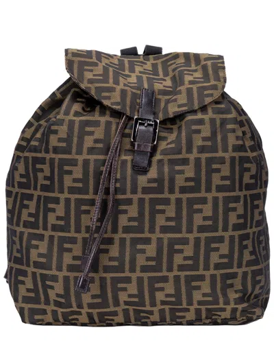 Pre-owned Fendi Brown Zucca Canvas Zucca Pattern Backpack (authentic Pre-loved)