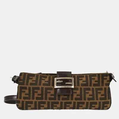 Pre-owned Fendi Brown Zucca Shoulder Bag