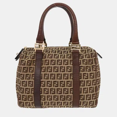 Pre-owned Fendi Brown Zucchino Handbag